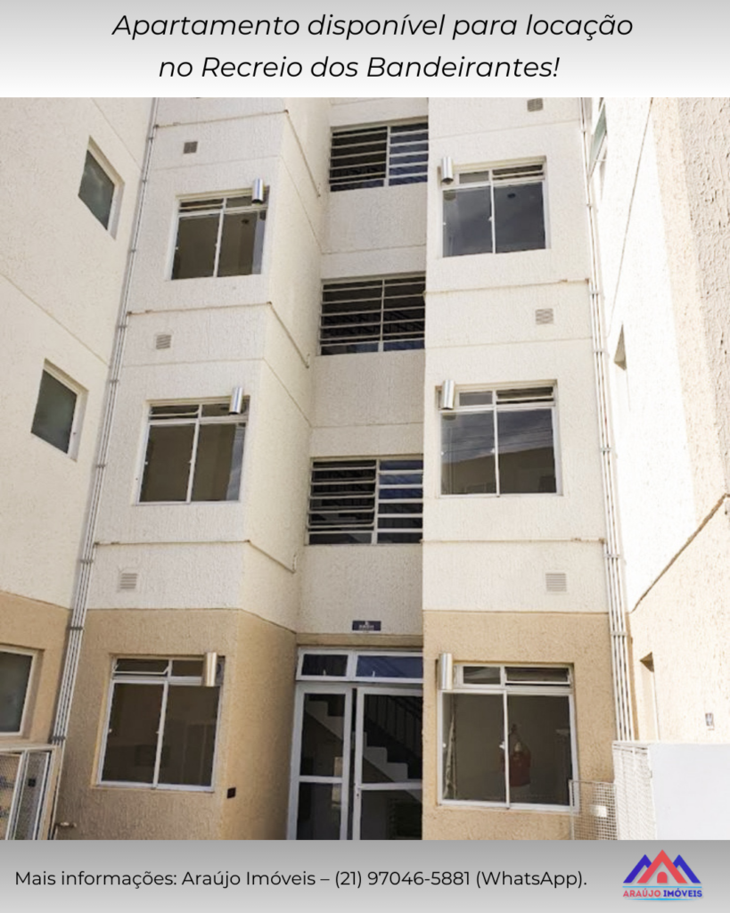 Apartamento disponível para locação no Recreio dos Bandeirantes! Ótima oportunidade para você e sua família: - 2 quartos confortáveis - Sala ampla e arejada - Cozinha funcional - Banheiro social - Condomínio fechado com portaria 24h, segurança e tranquilidade - Localização privilegiada, perto do supermercado Mundial e com fácil acesso a comércios, escolas e praias - Valor: R$ 3.300,00 (aluguel, condomínio e IPTU já inclusos) Venha conhecer seu novo lar! Mais informações: Araujo Imóveis 📱 WhatsApp: (21) 97046-5881